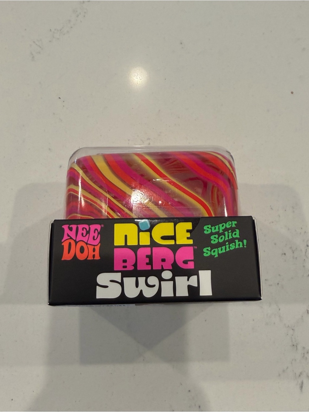 Nice Berg Swirl Squish Toy - Pink & Yellow Swirl